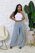 High-Waisted Pants: Twist of Fate Heather Gray Tie Front Stretch Pants