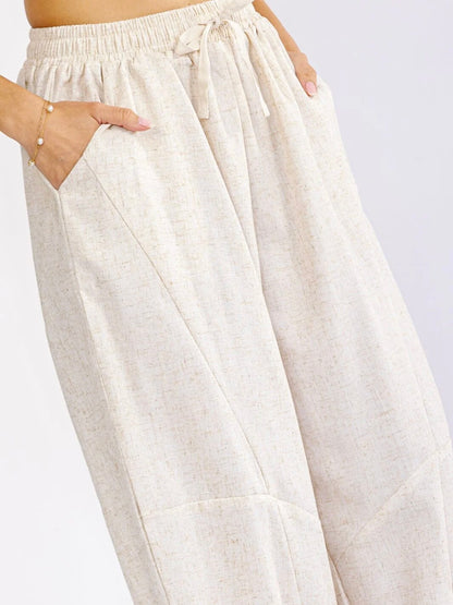 Elastic Waist Front Pockets Linen Pants: Easy Like Sunday Morning