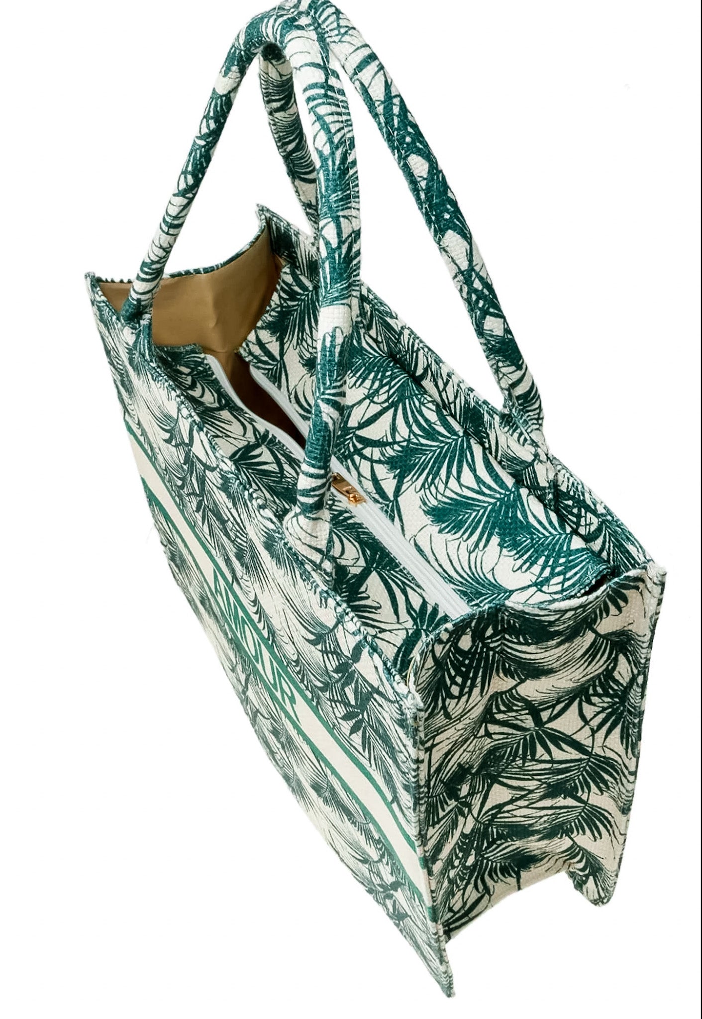 Blue Beach Tote: Amour Tropical Pattern Tote Bag