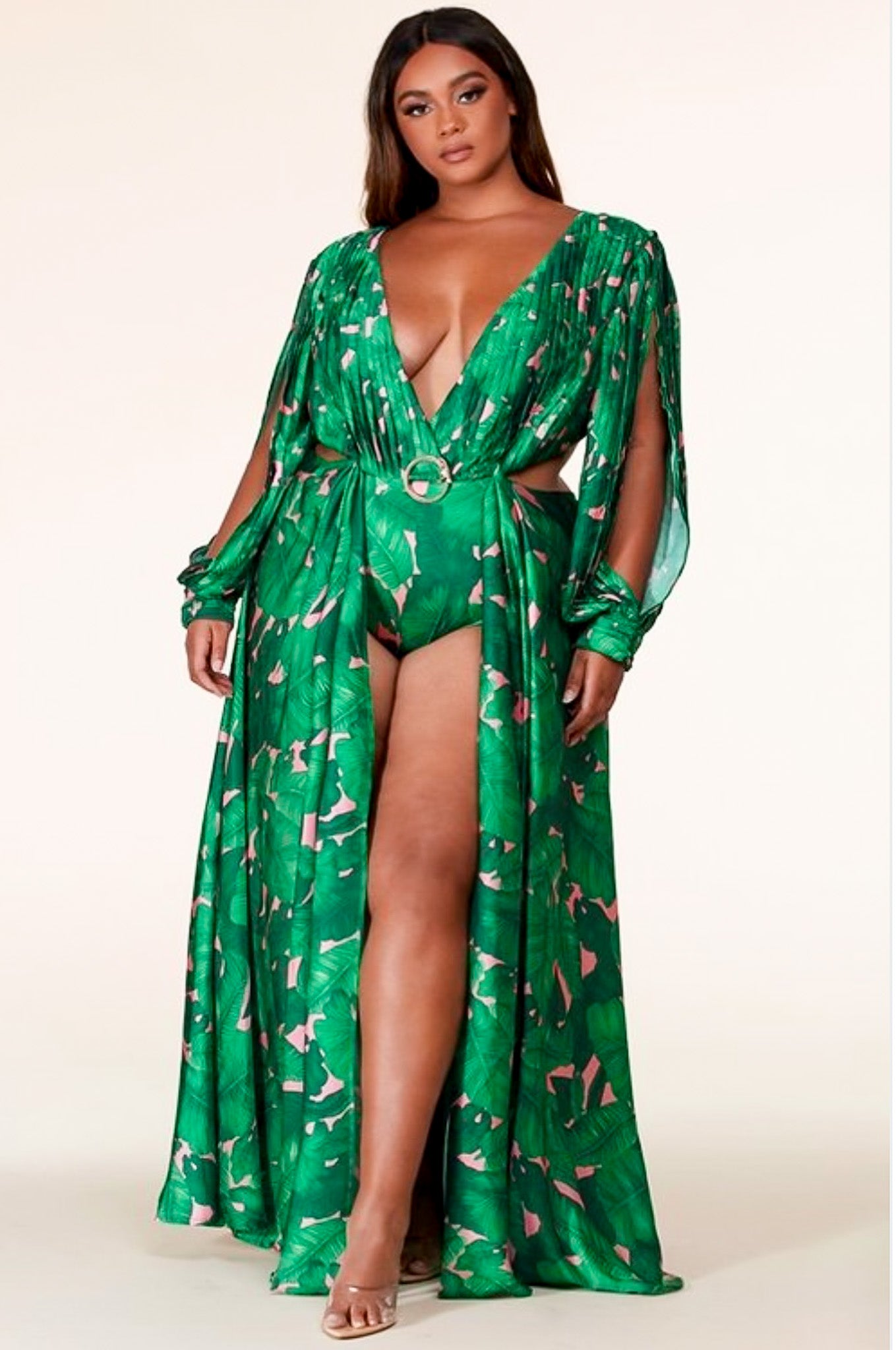 Tankini Swim Dress: Tropical Oasis in Green Little Secret Of Mine Tankini Swim Dress: Tropical Oasis in Green Little Secret Of Mine