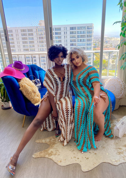 Blue Crochet Cover Up: Caribbean Escape