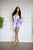 Style & Grace Lavender Color-Block Satin Drape Bodysuit Skirt Set
