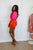 Style & Grace Pink Red Color-Block Satin Drape Front Bodysuit Skirt Set
