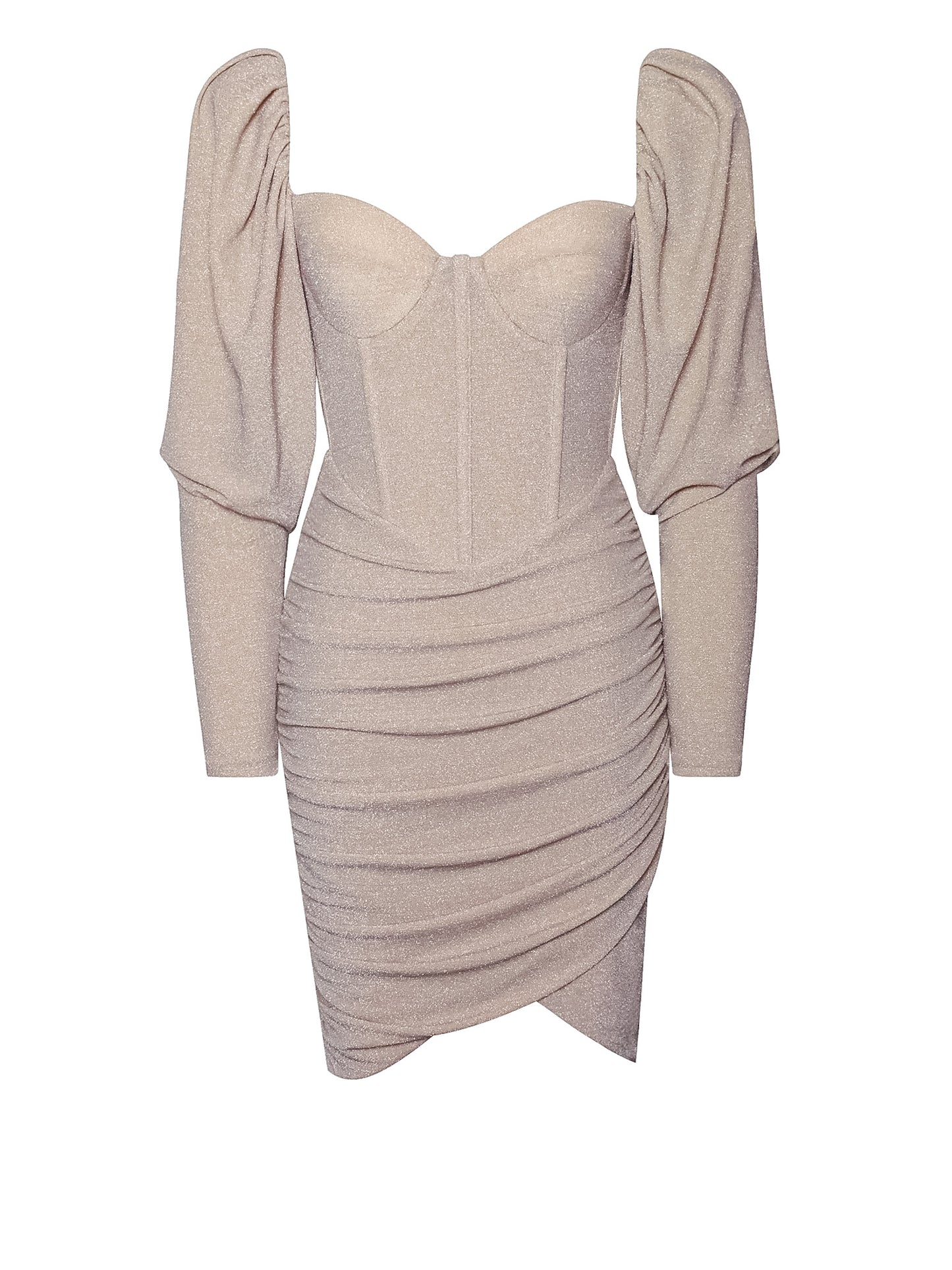 Ruched Corset Mini Dress: Your Highness in Cream