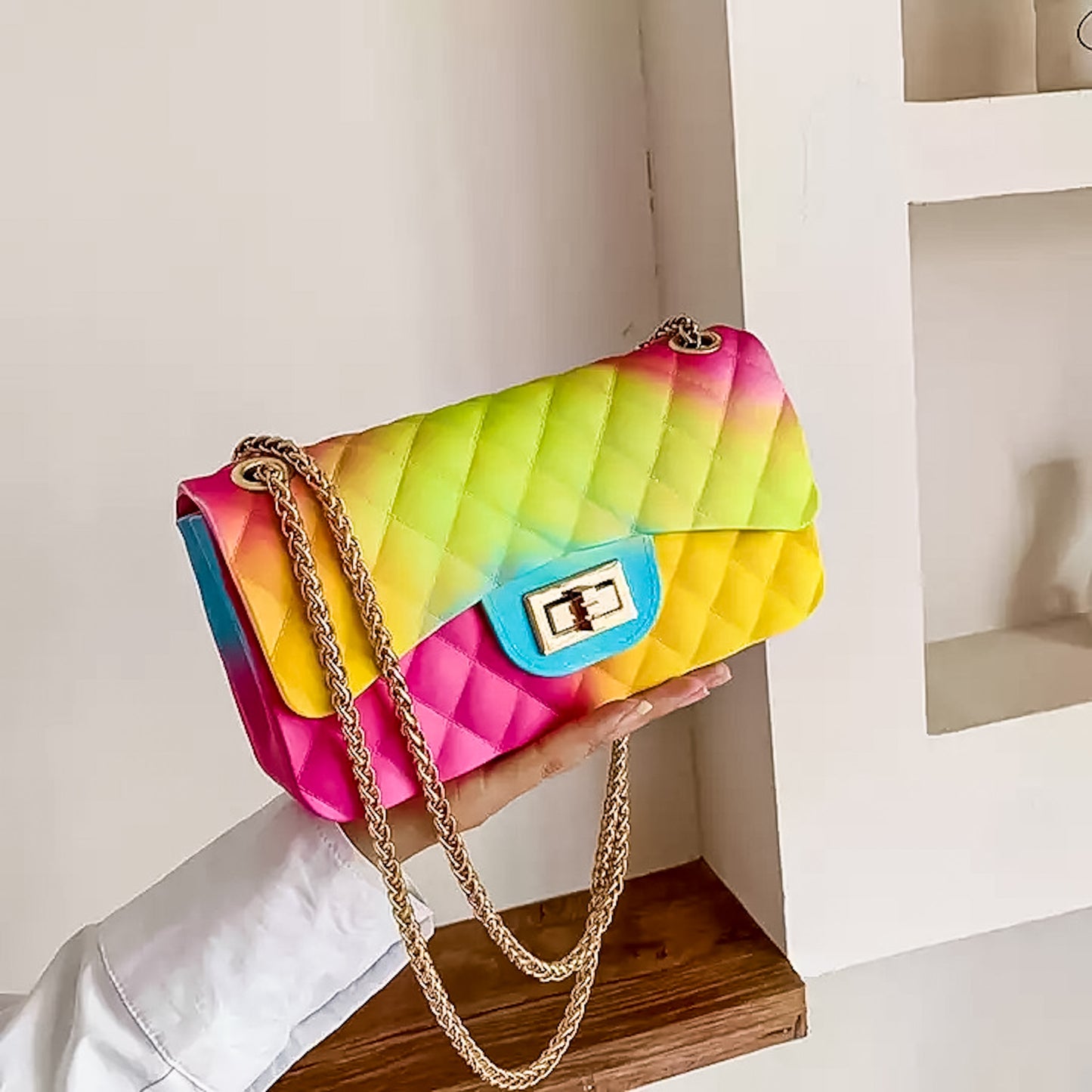 Jelly Handbag Quilted Cross Body: I’m a Rainbow Too