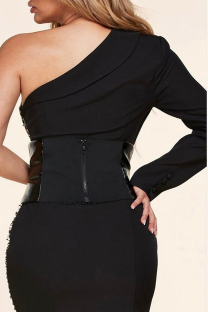 Tuxedo Mini Dress: Naughty Or Nice One Shoulder Blazer