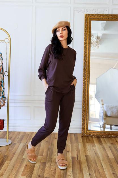 Women’s Lounge Sets: The ALL Day “Me Time” Cozy 2 Piece in Cacao