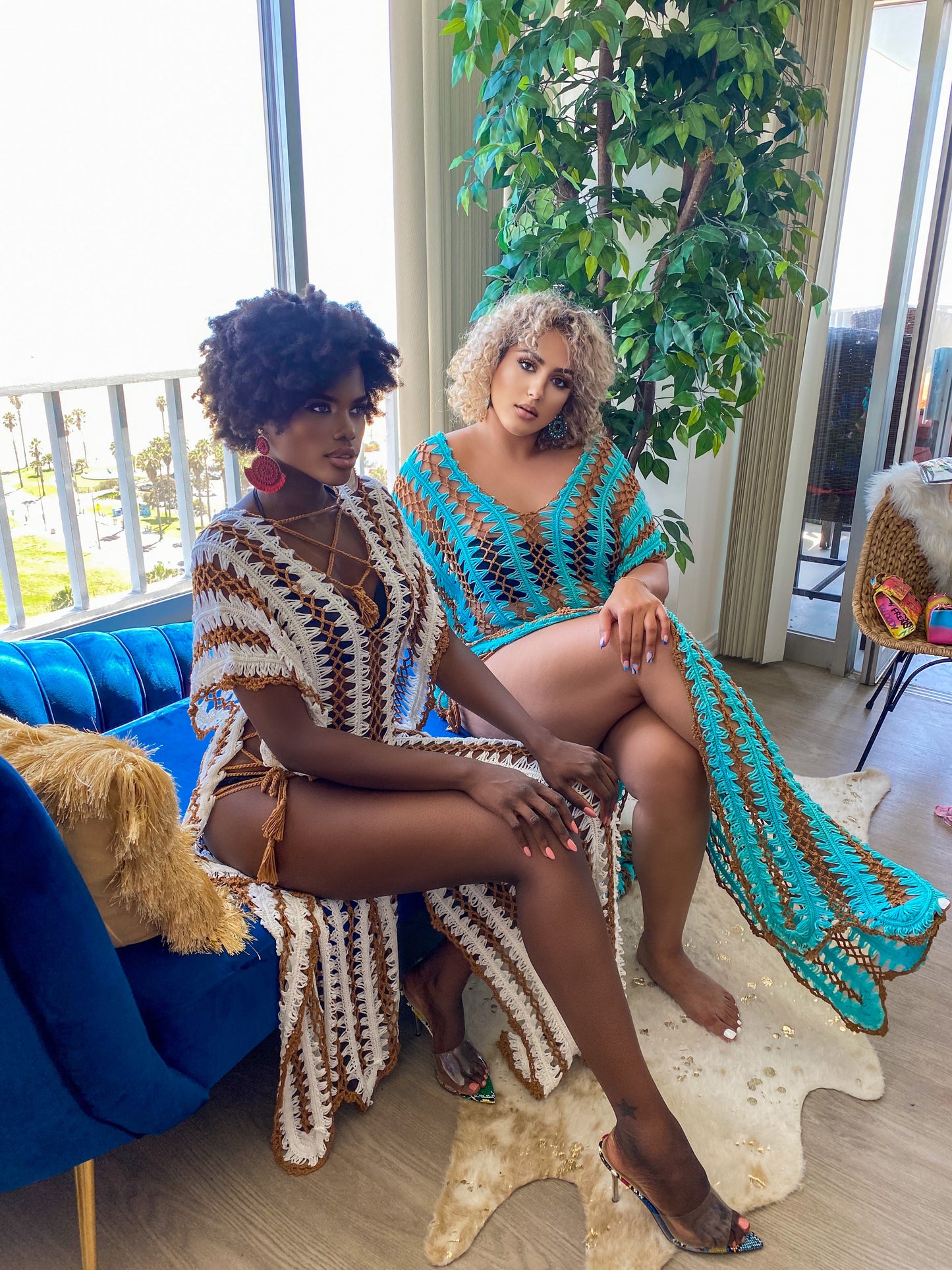 Blue Crochet Cover Up: Caribbean Escape