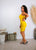 Sweet Intention Body-con Ruched Dress in Yellow