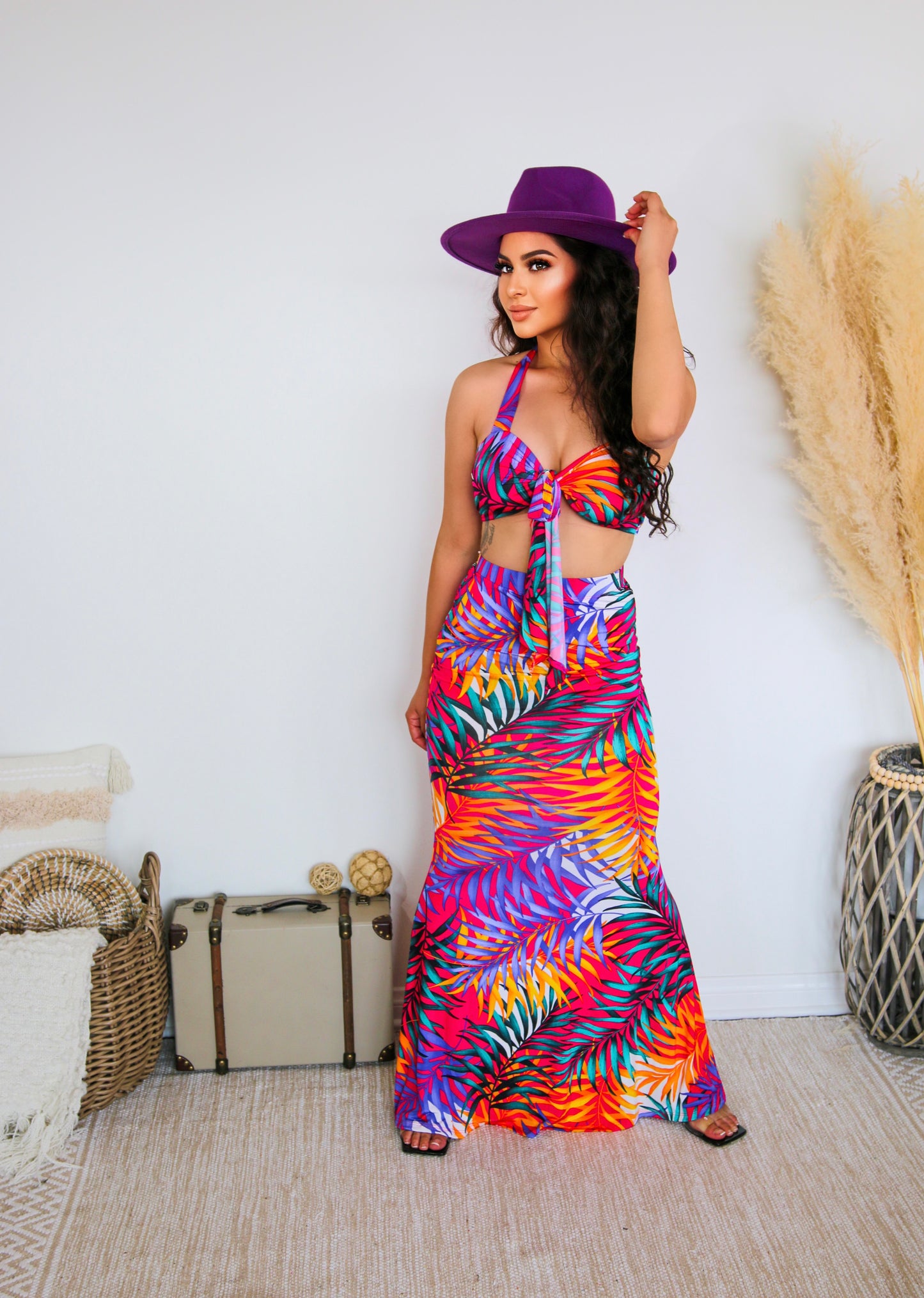 Top and Skirt Set: Island Dreaming 2 Piece Set Multi Colored