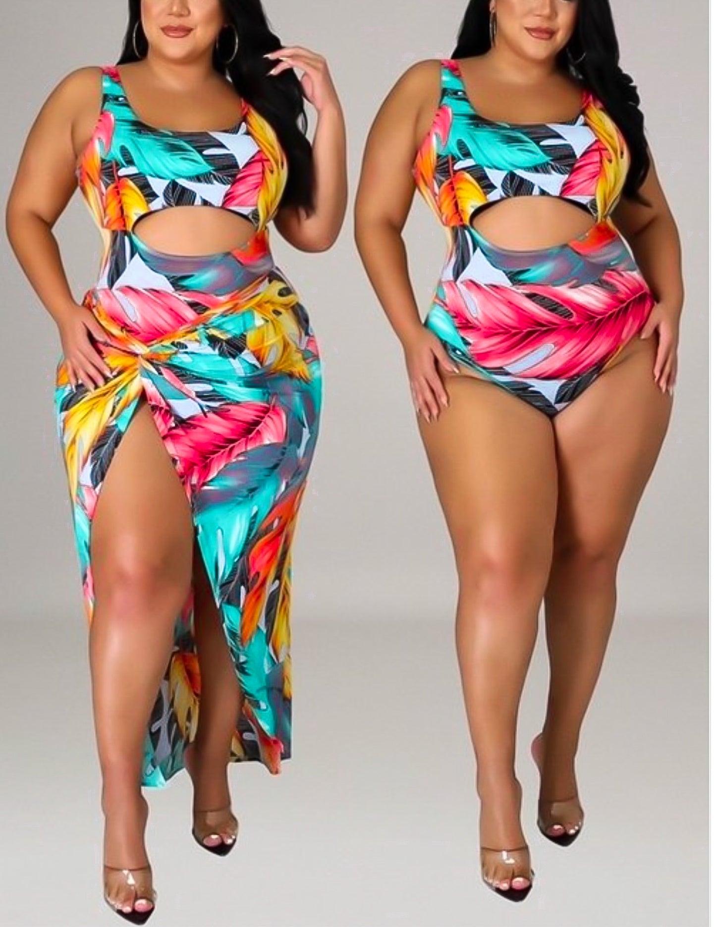 plus size tankini with skirt: Endless Summer Wrap & Midi Skirt Set