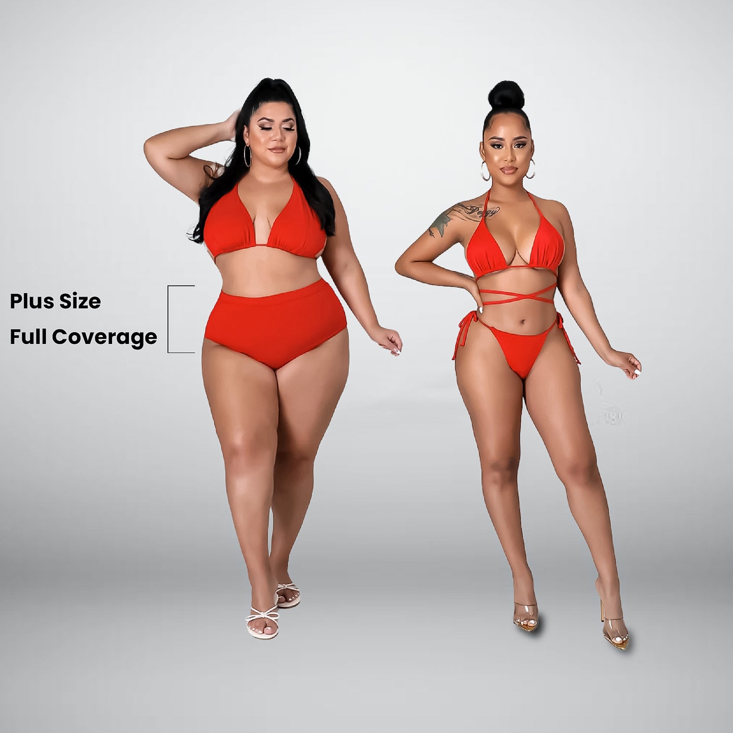 Plus Size Tankini 3 Piece Skirt Set: Oasis Delight