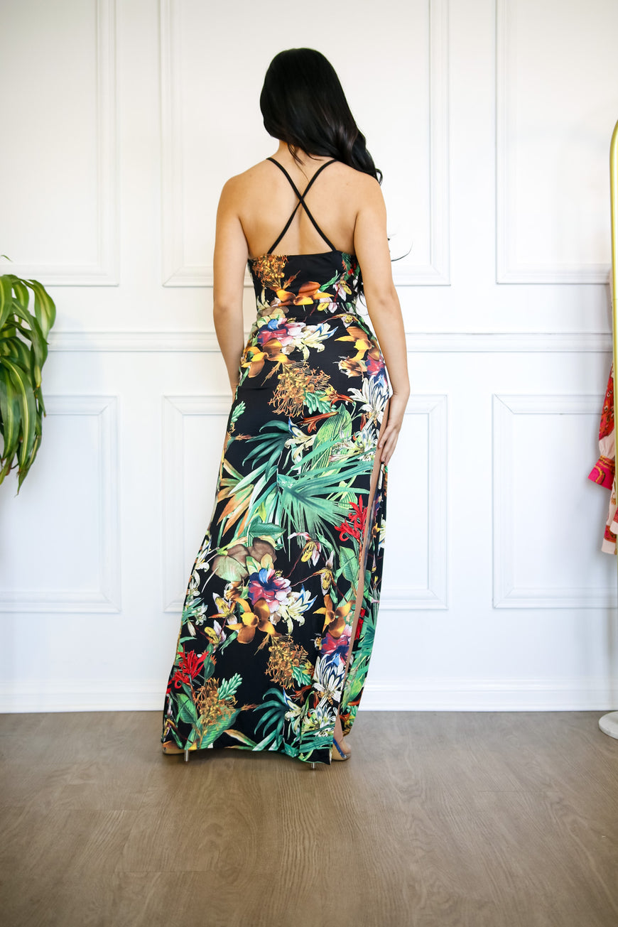 Tropical Jungle Floral Print Tankini Skirt Set