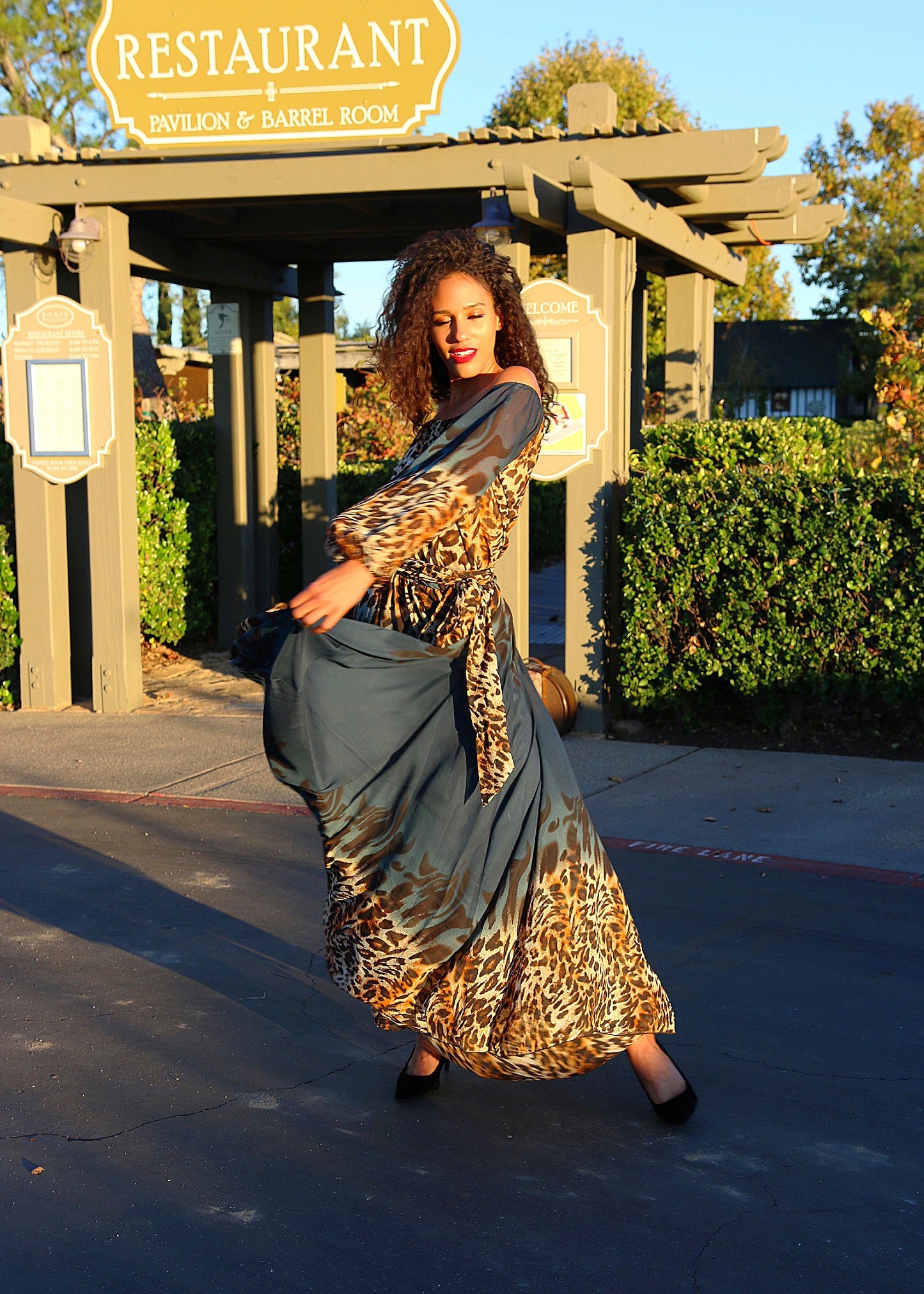 Off The Shoulder Leopard Print Dress with Long Sleeves: Run Wild