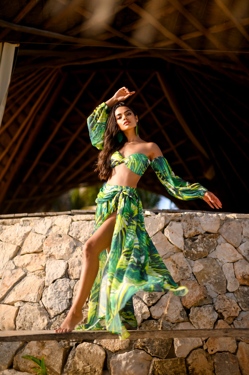 Tropical Escape J Lo Inspired Skirt Set