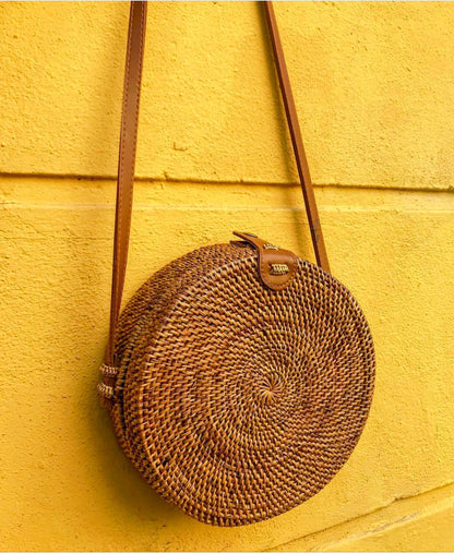 Leather Round Handcrafted BOHO Bag