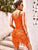 Orange You Glad Asymmetric Hem Crochet Cover Up Dress