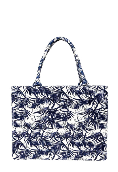 Blue Beach Tote: Amour Tropical Pattern Tote Bag