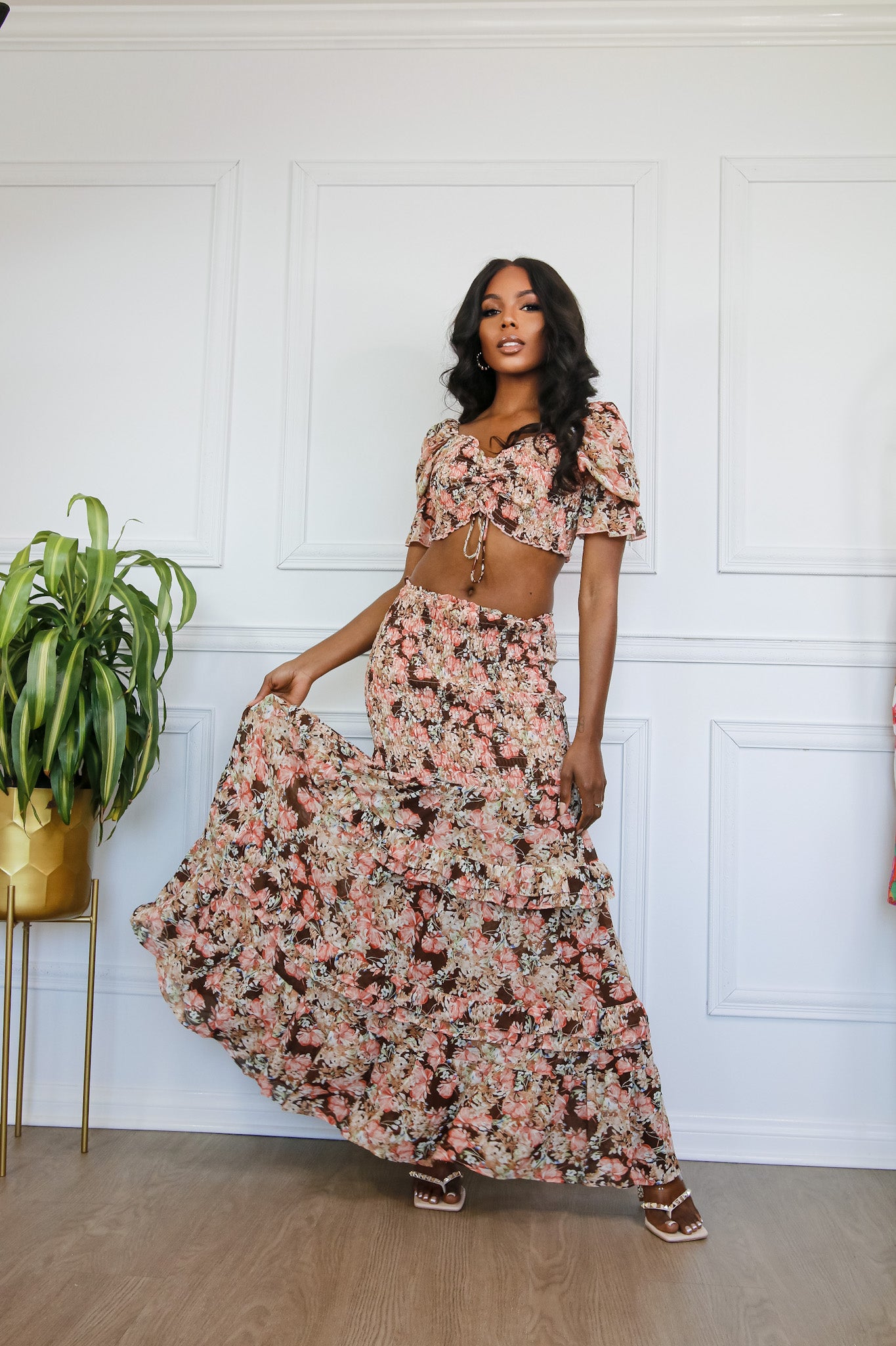 Ruffle Maxi Skirt Set: La Isla Bonita with Layers
