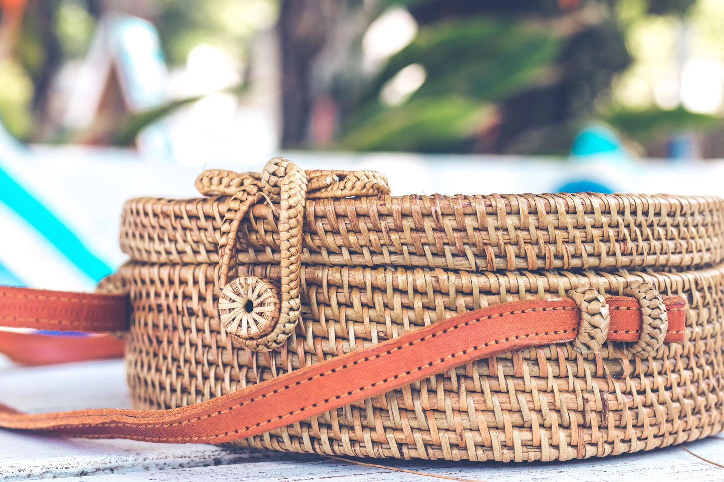 Leather Round Handcrafted BOHO Bag