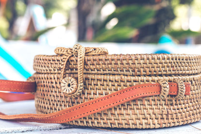 Leather Round Handcrafted BOHO Bag