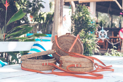 Leather Round Handcrafted BOHO Bag
