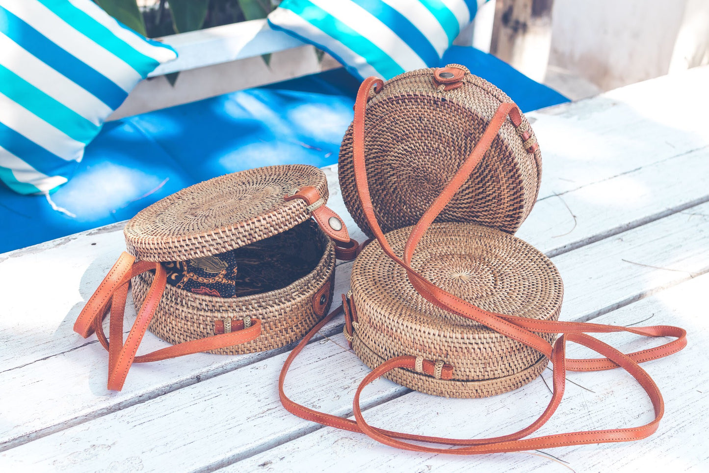Leather Round Handcrafted BOHO Bag