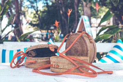 Leather Round Handcrafted BOHO Bag