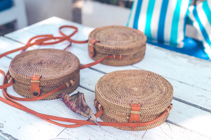 Leather Round Handcrafted BOHO Bag