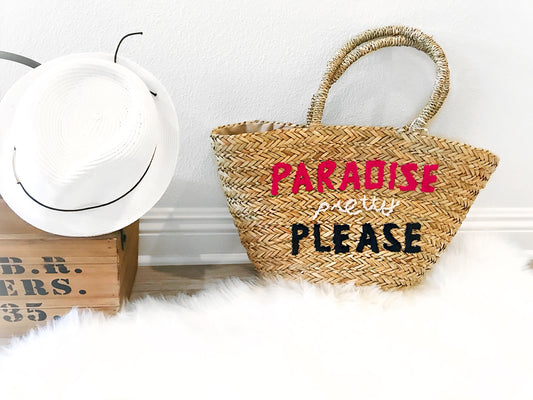 Bucket Tote Bag: Paradise Pretty Please